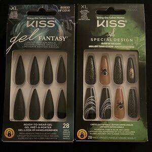 KISS Gel Fantasy Halloween edition XL manicure (lot of 2) coffin/Stiletto nails